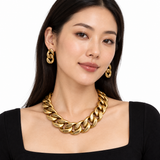 Golden Edge Necklace &amp; Earrings