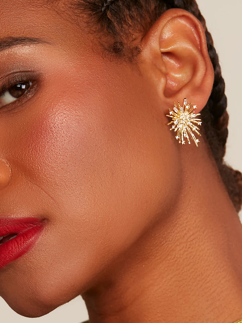 Crystal Starburst Stud Earring