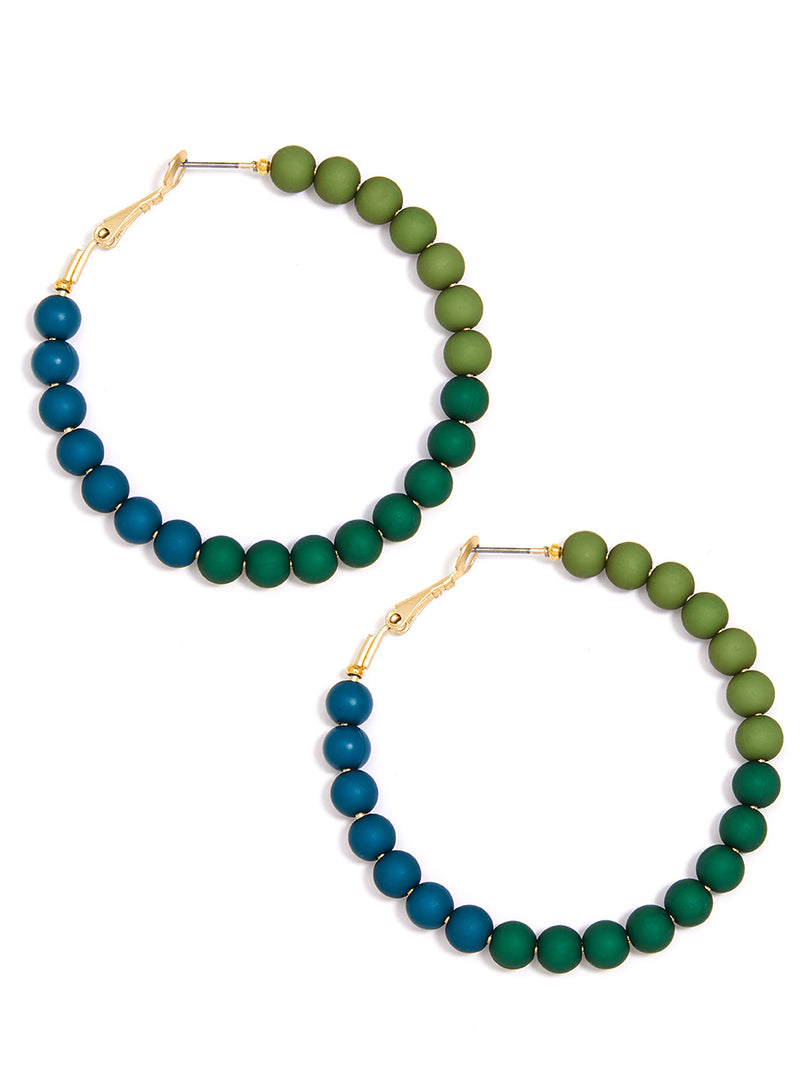 Ombre Beaded Hoop (Green Multi)