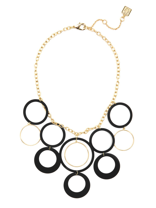 Bib Necklace - Metal Circles