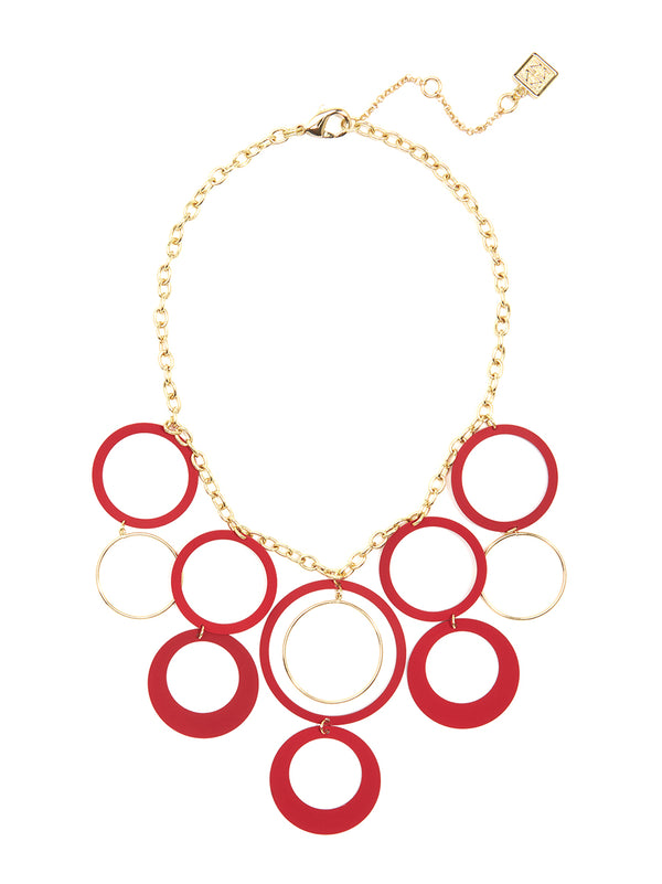 Bib Necklace - Metal Circles