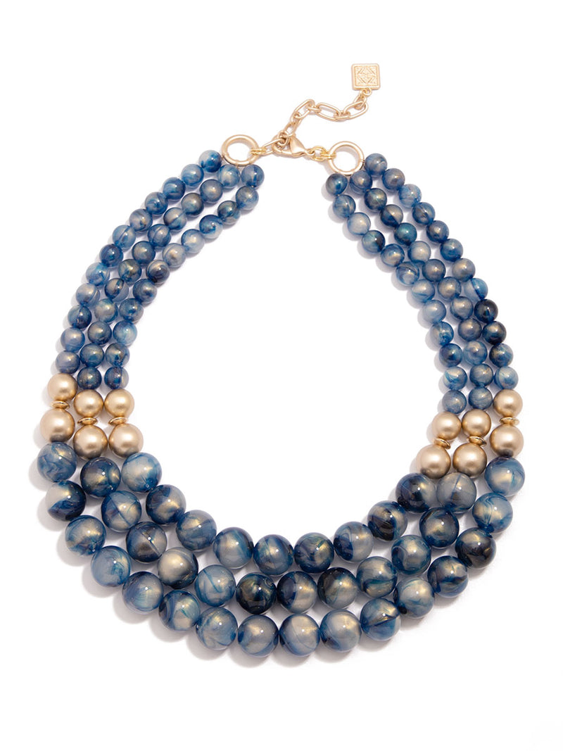 Layered Iridescent Beaded Necklace