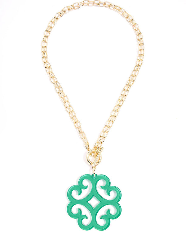 Statement Scroll Pendant Necklace