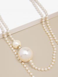 Long Necklace with Oversized Pearls